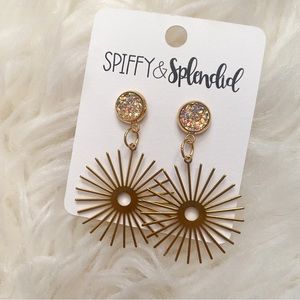 Gold Sunburst Earrings